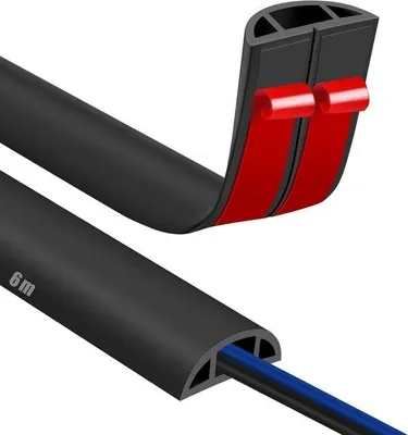 Productafbeelding van Vloer Kabelgoot Zelfklevend 6 Meter Flexibele Kabelbeschermer voor Thuis en Kantoor