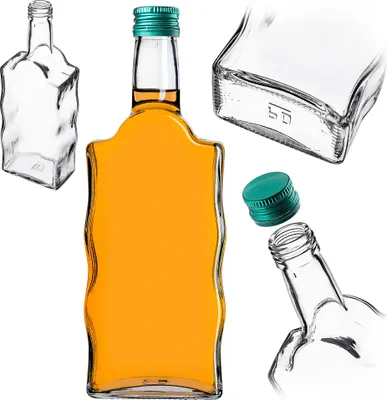 Obrázok produktu pre KADAX sklenená fľaša na tinktúru 500 ml so zeleným uzáverom 50 kusov.