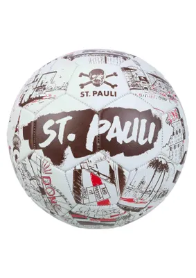 Produktbild von FC St. Pauli Ball FC ST. PAULI Größe 5, Original Fanartikel, Fußball mit Kiez-Illustrationen, Fairtrade