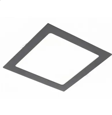 Produktbild von 12W Eckige LED Einbauleuchte slim Panel Spot mit schwarzen Rahmen 170 x 170 x 22mm 1020 Lumen Warmweiß (3000 K)