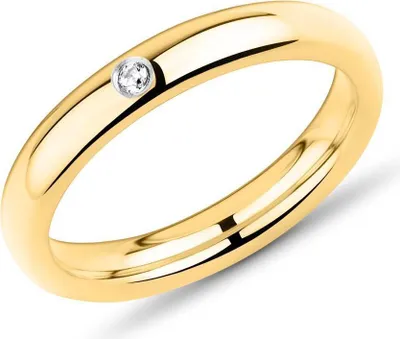 Produktbild von Klassischer Unique Damenring aus Edelstahl gelbvergoldet R9208cz