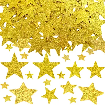 200 Glittersterne Konfetti 1-3 cm Gold Tischdeko Streusterne