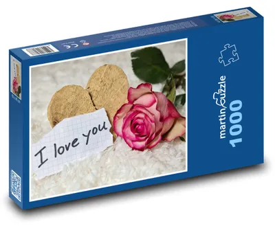 Obrázok produktu pre Puzzle 1000 Drevené srdce a ruža - martinpuzzle