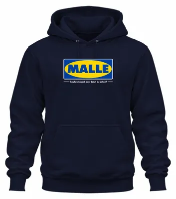 Productafbeelding van Ben je nog aan het feesten of ben je al misselijk? Mallorca vrijgezellenfeest hoodie, marineblauw, maat S