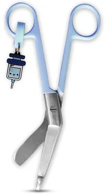 Produktbild von Verbandschere Verbandsschere Krankenschere - Stumpfe Spitze - Edelstahl - 14 x 5 cm - Blau - Für Verbände und Papier