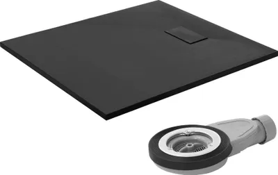 Obrázek produktu pro LuxeBath sprchová vanička 100x90cm černá Extra plochá sprchová vanička SMC Sprchová vanička Sprchová vanička s protiskluzovým povrchem a odtokovou soupravou Snadná instalace