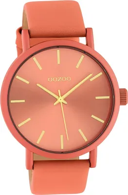 Produktbild von Oozoo Damen Armbanduhr orange Analog Timepieces Lederarmband D2UOC10447