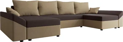 Produktbild von MIRJAN24 Ecksofa Dante U, Eckcouch, Couch mit Bettkasten und Schlaffunktion, U-Form, Wohnzimmer (Farbe: Alova 07 + Alova 68)