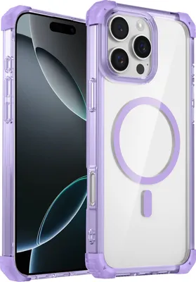 A clear product shot of a phone case with a phone inside.