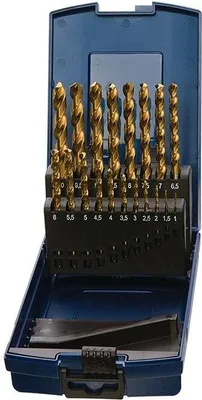 Productafbeelding van Promat spiralboor set, DIN 338, type N, 1-10 mm, 0,5 mm, HSS, tin coating, 19-delig, in kunststof koffer