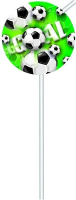 Produktbild von 6 Football Green Fußball Party Knick-Strohhalme Kinder Geburtstag Trinkhalme