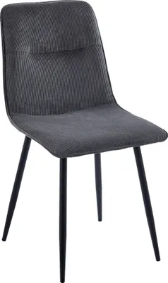 Produktbild von Refurbished Möbelretoure Schalenstuhl mit Kordbezug anthrazit Esszimmerstuhl 4-Fuß-Gestell Metall schwarz SUSI