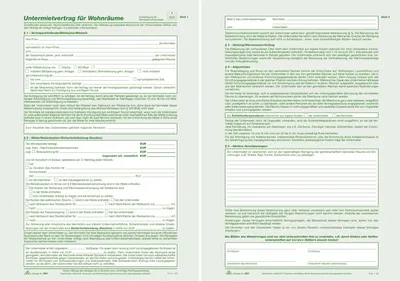 Immagine prodotto di RNK Verlag 521 Contratto di subaffitto per locali residenziali - SD, 2 x 2 fogli, DIN A4