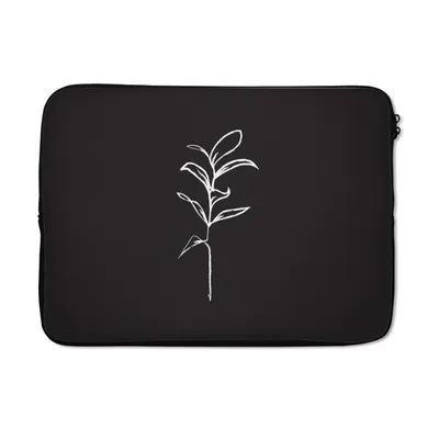 Produktbild von MuchoWow® Laptop Hülle 13 Zoll Pflanzen - Strichzeichnungen - Schwarz Laptoptasche - Laptophülle - Sleeve - Rundumschutz