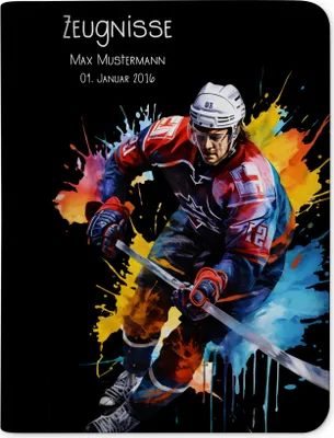 Produktbild von Zeugnismappe, Zeugnis Ordner A4, Eishockey Spieler