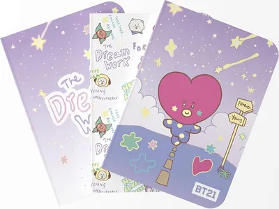 Zdjęcie produktu dla Zeszyt A6 Bt21 Tata W Linie Kropki Gładki Do Szkoły Zestaw 3Szt, 32 Kartki