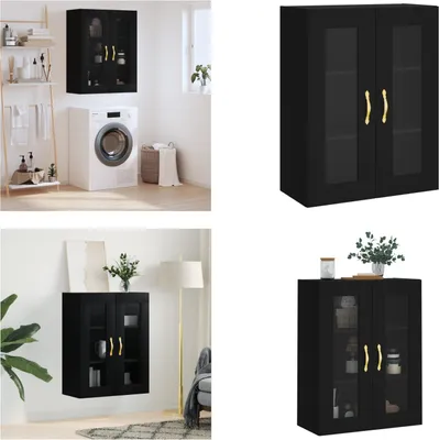 Productafbeelding van vidaXL Wandkast zwart, 69,5x34x90 cm - Wandkast - Wandkasten - Kast - Opbergkast