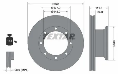 Produktbild von TEXTAR Bremsscheibe x