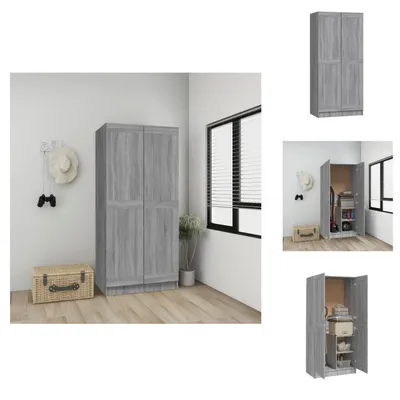 Imagen del producto de vidaXL Armario gris Sonoma de 82,5 x 51,5 x 180 cm, fabricado en material de madera - Armarios
