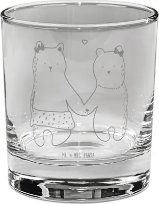 Produktbild von Mr. & Mrs. Panda Glas Bär Freundin - Transparent - Geschenk, gravur, Beste Freund Liebe Liebesbeweis Verliebt Kumpel Kumpeliene, Longdrinkglas, Tumbler, Teddybär