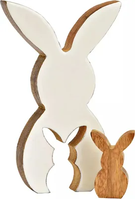 Produktbild von Hasen 2er-Set aus Mangoholz