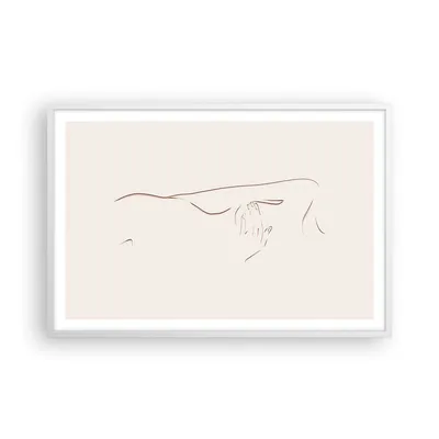 Produktbild von Gerahmtes Poster - Weißer Rahmen - Skizze Nacktheit Frau - 91,5x61 cm - Wand Bild - Wanddeko - Wandbilder - Kunstposter - Wandposter - Bilderrahmen - Bilder - Kunstdruck - P2WAA91x61-4552