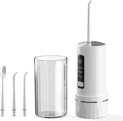Produktbild von Tragbare Mini Munddusche – Elektrische Zahnreinigung mit 250 ml Tank, 1800 Impulse/Minute, kompakte Munddusche für Zuhause & Reise