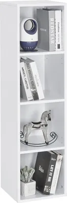 Produktbild von Mondeer Bücherregal mit 4 Fächer Würfelregal Bücherschrank aus Holz Standregal Wandregal Aufbewahrungsregal