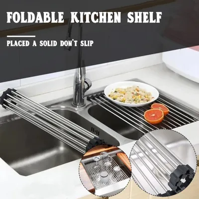 Produktbild von Multi-Use Folding Dish Drying Rack Küche Silikon Abtropfgestell, 12 Rohre 370mm