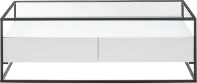 Produktbild von Couchtisch Evora mit Glasplatte | 120x60 | weiß