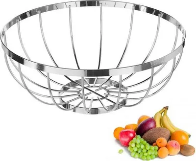 Produktbild von Runder Metallteller - Silber - Durchmesser 31 Cm - Für Obst