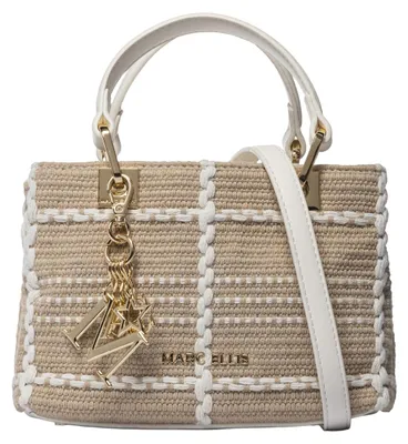 Produktbild von Handtasche, tief, für Damen, aus Polyurethan, Beige, Weiß, Marke: Marc Ellis
