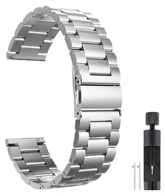 Image de Bracelet de montre - Modèle Watch 3 Active - Acier inoxydable - Boucle déployante - Argent