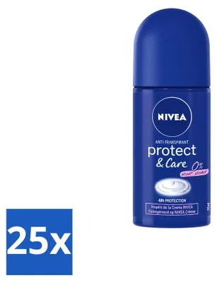Produktbild von 25 x Nivea Protect & Care Deodorant Roll-On 50 ml - Vorteilspackung - 25 Stücke