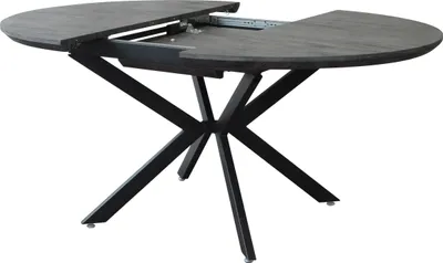 Immagine prodotto di Milani Home - tavolo da pranzo rotondo allungabile 120 cm, grigio scuro, melaminico, 120 x 120 x 76 cm