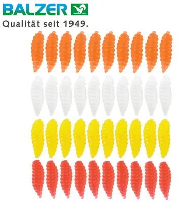 Produktbild von Balzer Soft Pinkies Maden - 40 Gummimaden, Größe:10mm