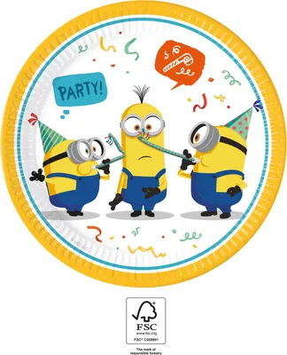 Obrázek produktu pro Párty talíře MIMONI - Minions - 23 cm - 8 ks