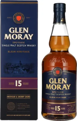 Produktbild von Glen Moray 15 Years + Box 700ml 40% Vol.