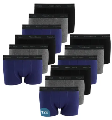Produktbild von Vincent Creation® Boxershorts 12 Stück Retroshorts XXL schwarz/grau/marine
