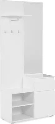 Produktbild von Eingangsschrank mit Kleiderschrank IMAGE – weiß – 1 Tür + 1 Schublade – 85 x 195 x 37 cm