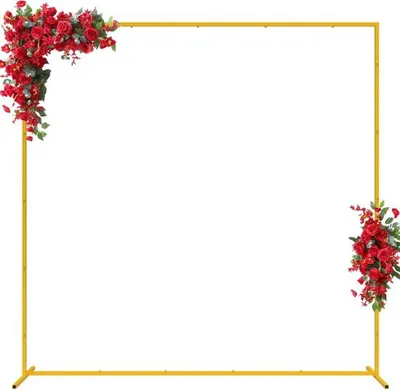Image de Arche métallique dorée Azomor de 2 x 2 mètres pour la décoration de fêtes et d'événements