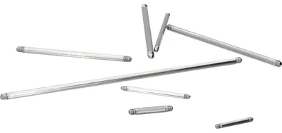 Produktbild von Zungenpiercing, Intim-Piercing Chirurgenstahl Barbell ohne Kugeln Silber Stablänge: 48mm | Stabstärke: 1,6mm