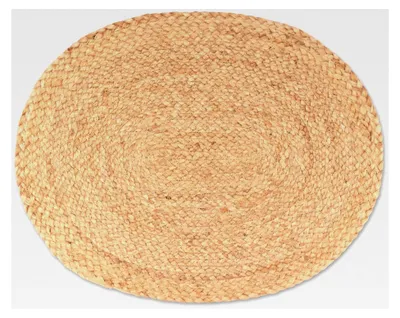 Produktbild von Jute Platzsets – 8 Stück – oval geflochtene Platzdeckchen im Boho Stil