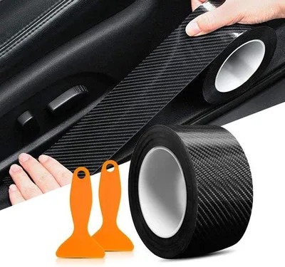 Produktbild von Famanu Schutzfolie für Auto - Kohlefaser, 5 cm x 10 m, Schwarz, selbstklebend