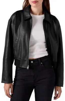 Produktbild von Levi's FAUX LEATHER BOMBER, BLACK FAUX PLATED, XS