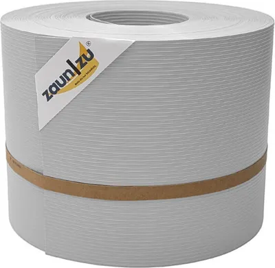 Produktbild von Sichtschutzstreifen zaun|zu RILLE 35m Rolle PP Zaunblende Doppelstabmattenzaun Lichtgrau 35m