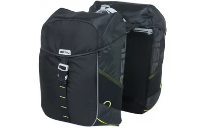 Image de BASIL Sacoche double "Miles MIK" - noir/citron vert