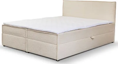 Produktbild von VENASI GLORIA Boxspringbett 160x200 mit Bettkästen H2/H3 Matratze BEIGE CORD
