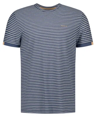 Produktbild von New Zealand Auckland Herren T-Shirt, Blau Gestreift, Regular Fit, 60% Baumwolle 40% Modal, Gr. XXL