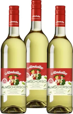 Produktbild von 3x Almdudler Almschorsch Weiß 0,75 l 6% Vol. Weißwein aromatisiert Kräuter